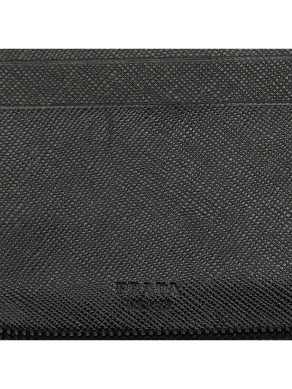 Prada Round Wallet Black Saffiano Leather